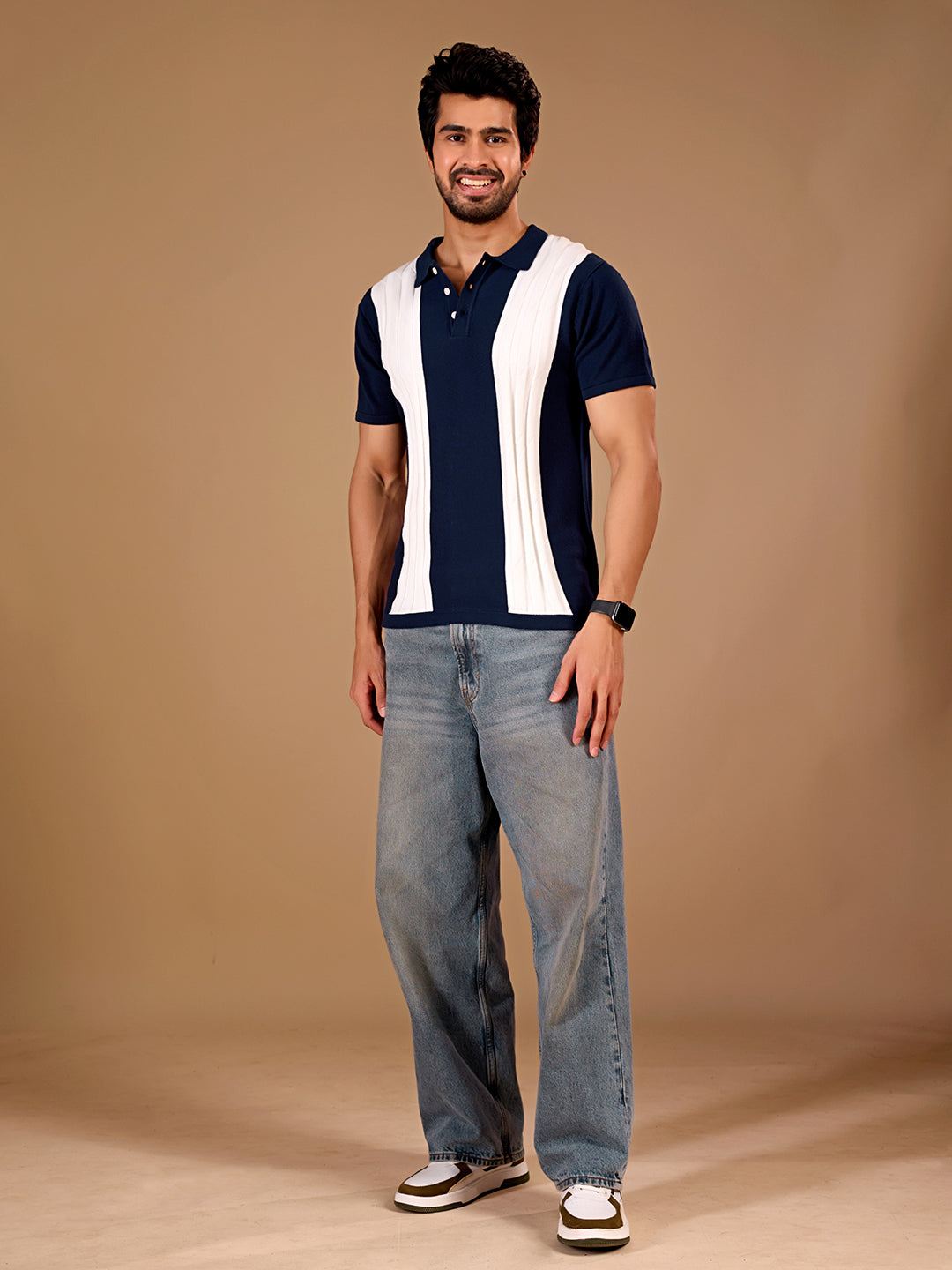 Navy Panel Polo