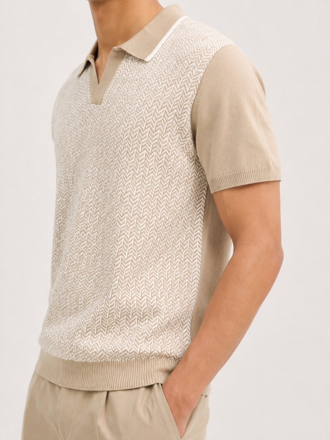 Sandstone Textured Knit Polo