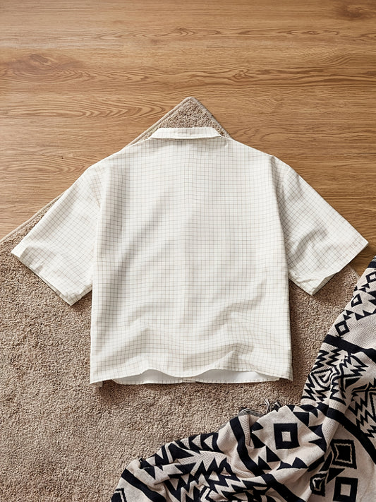 Men's Short Sleeve Shirt, Casual Loose Fashion Summer New with Creative Print Pattern, Men's Top