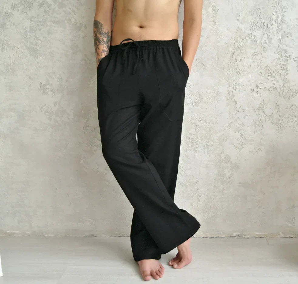Old Money Navy & Black Classic Combo - Lotus Linen 2-Piece Duo Set Shirt & Pants
