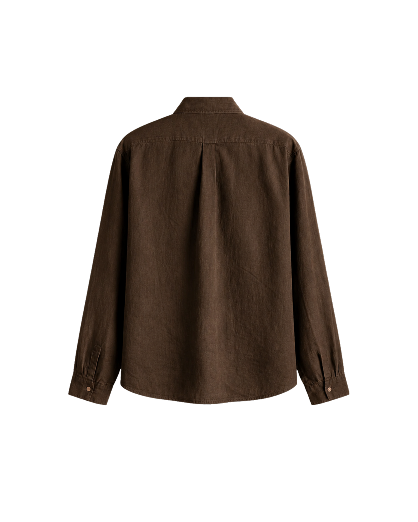 HASHWAY ARCHIVES LINEN EMBROIDERED SHIRT - BROWN