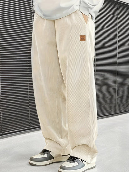 High-End Corduroy Pants for Autumn And Winter, Men'S New Straight Leg Sweatpants with Loose Drape, Wide Leg Sports And Casual Trousers for Men
