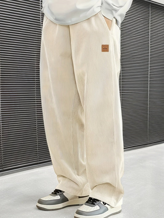 High-End Corduroy Pants for Autumn And Winter, Men'S New Straight Leg Sweatpants with Loose Drape, Wide Leg Sports And Casual Trousers for Men