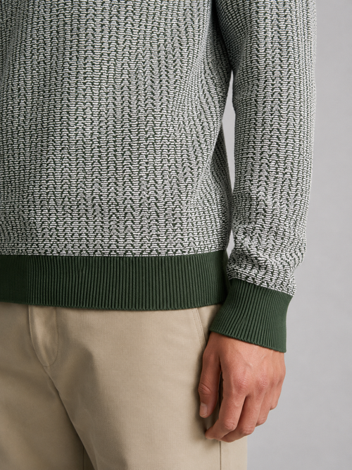 Forest Green Textured Knit Sweater