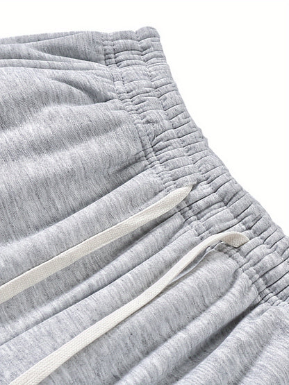 2-Pack Men's Loose-Fit Straight-Leg Casual Pants - Soft Stretch Knit Fabric with Adjustable Drawstring Waist & Side Pockets