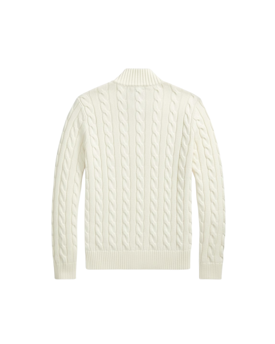 HASHWAY CABLE-KNIT COTTON QUARTER-ZIP JUMPER - WHITE