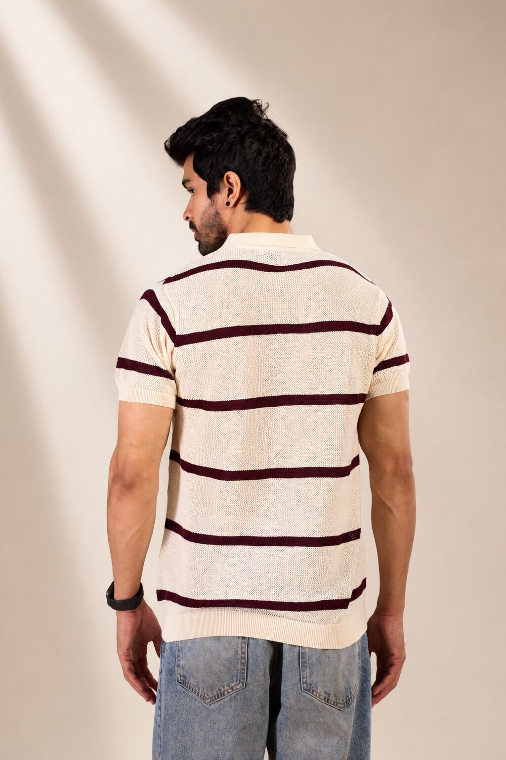 Ivory Stripe Polo