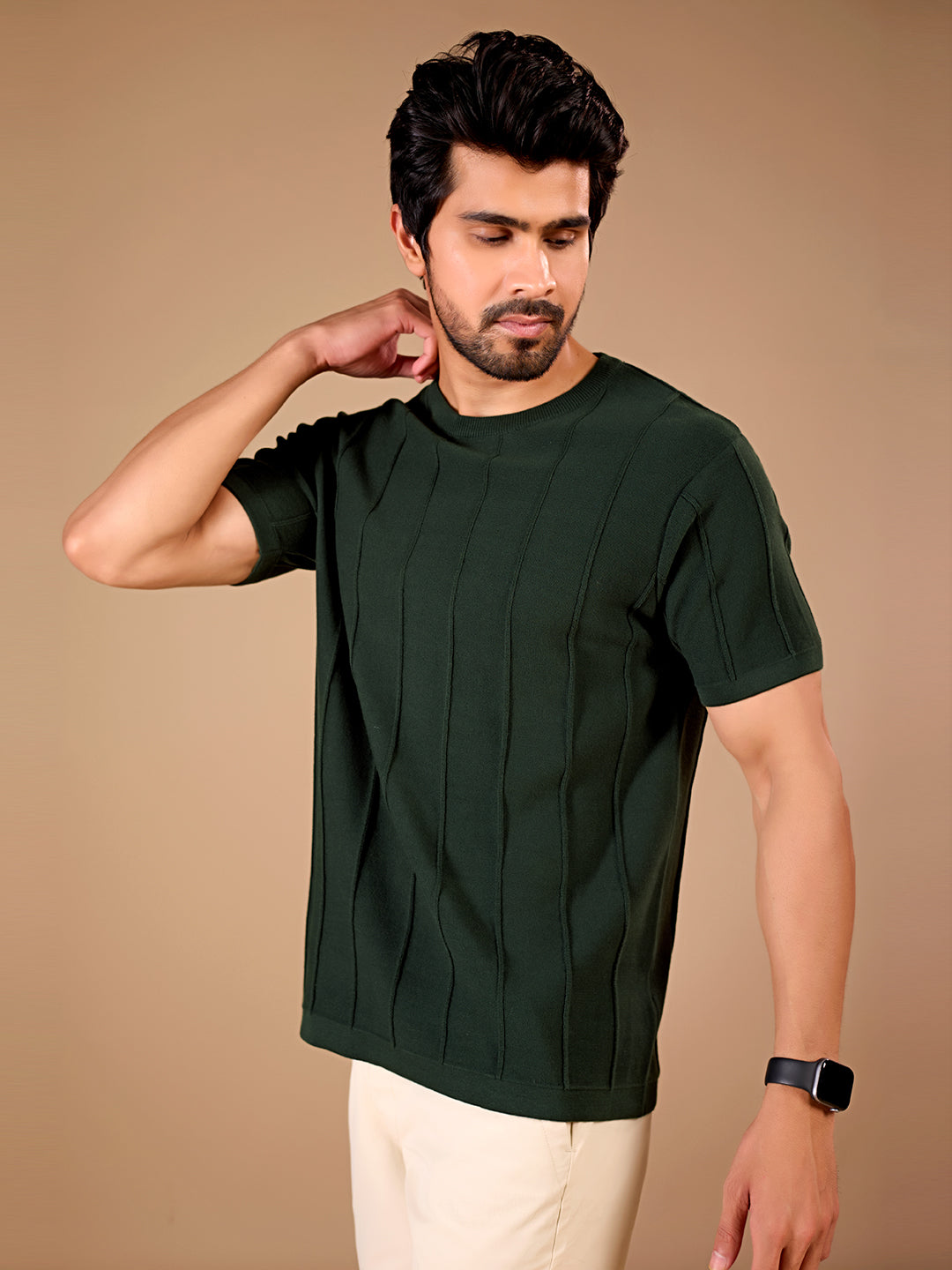 Forest Ribbed Knit Tee