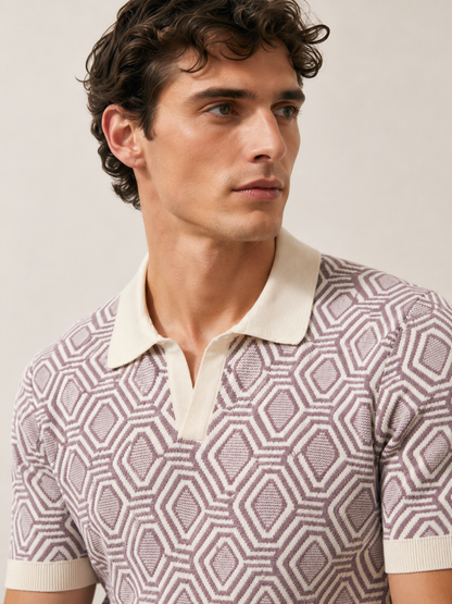Mauve Hexa Knit Polo