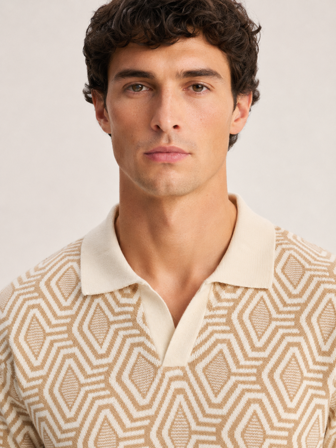Geo Knit Polo Set