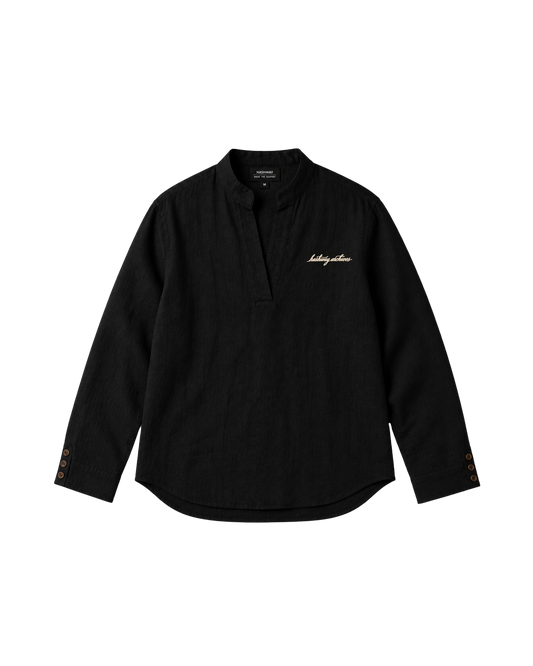 LA PIEGA NERO LINEN SHIRT