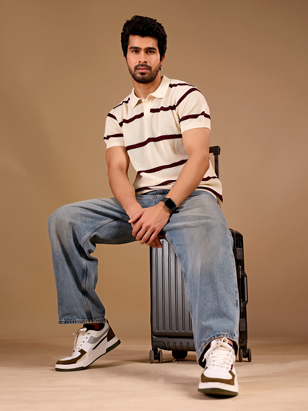 Ivory Stripe Polo