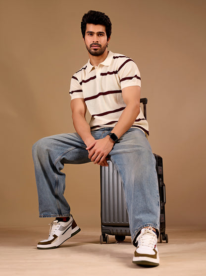 Ivory Stripe Polo