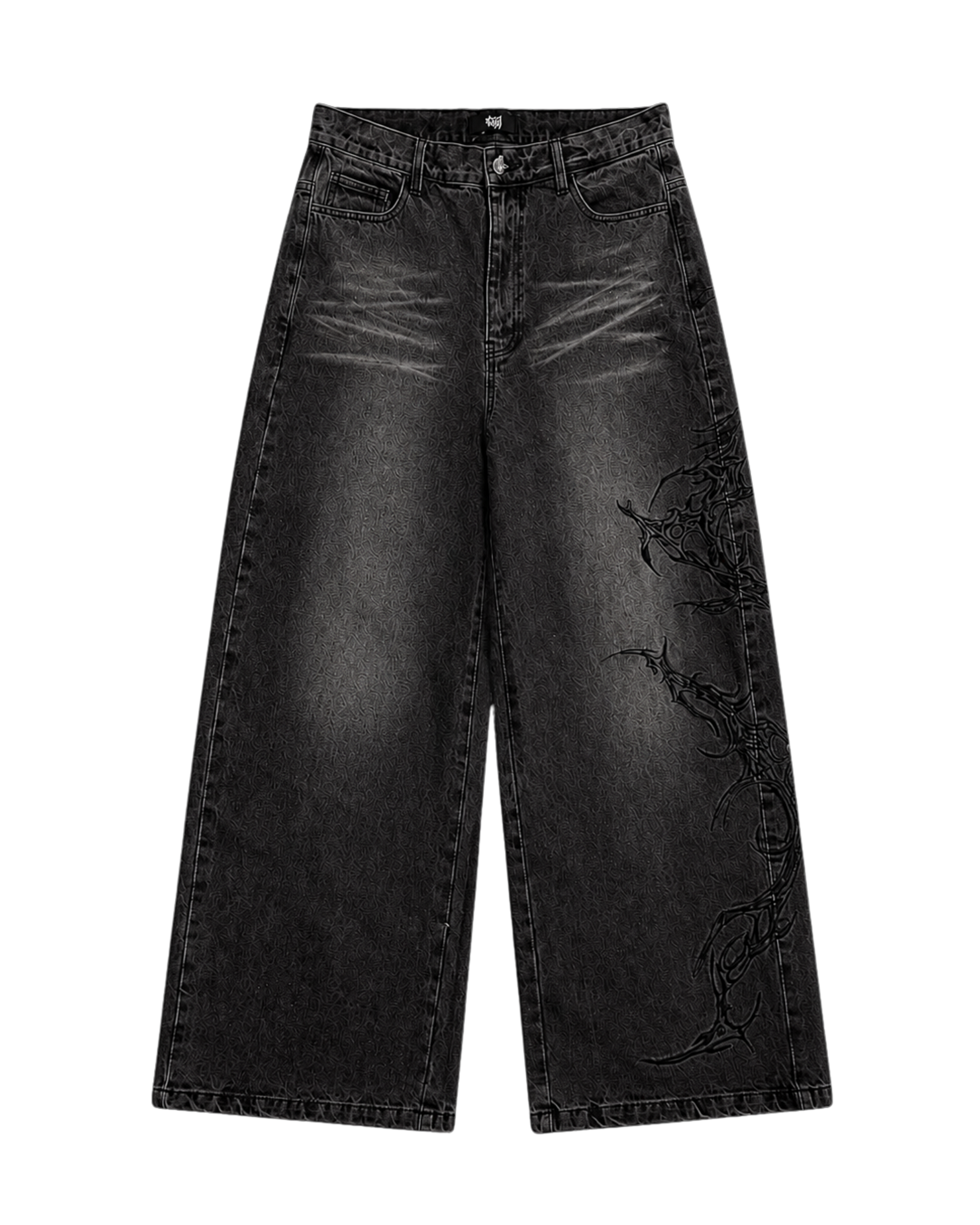 RAVEN EMBROIDERED WASHED DENIMS