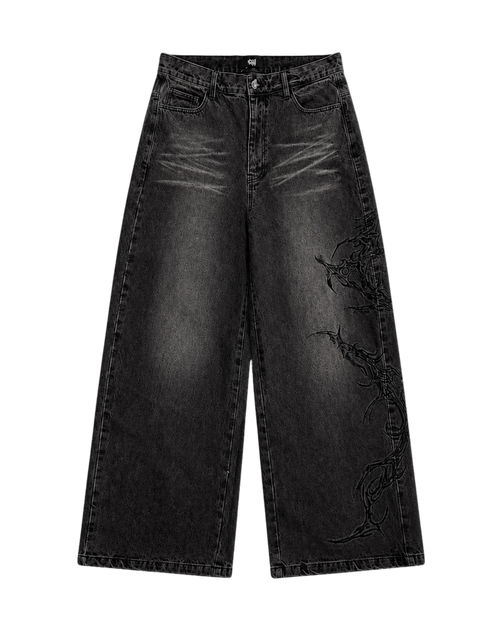The Archives Raven Embroidered Denim