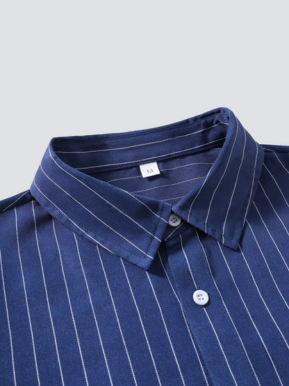 [Lightweight | Striped] Lightweight Striped Shirt | Short Sleeve, Smooth Fabric, Casual Wear