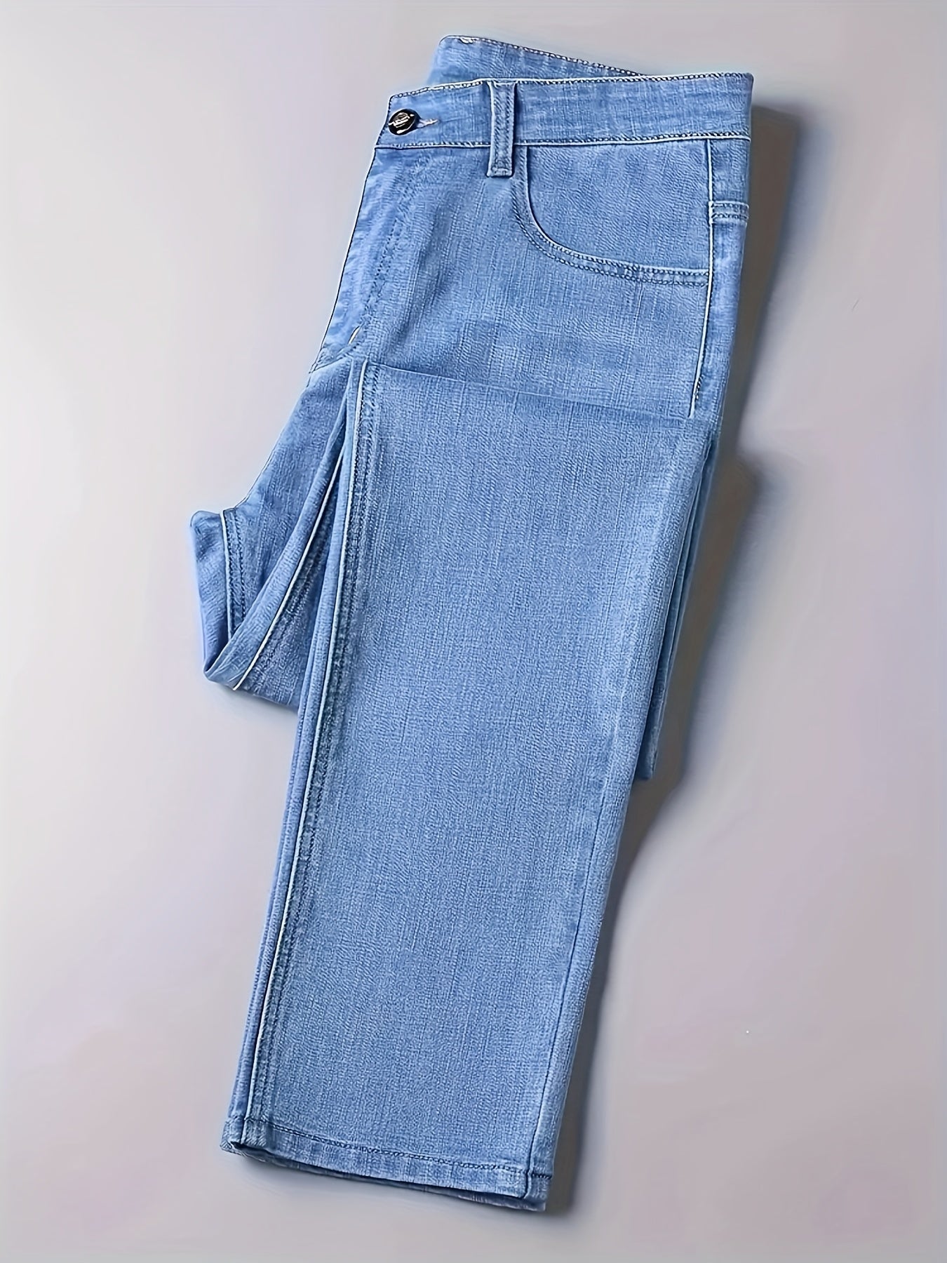Four Seasons Regular Men'S New Jeans, Business Trendy Straight-Leg Trousers, Fashionable And Versatile Men'S Stretch Thick Jeans, Comfortable Classic Design Casual Wear