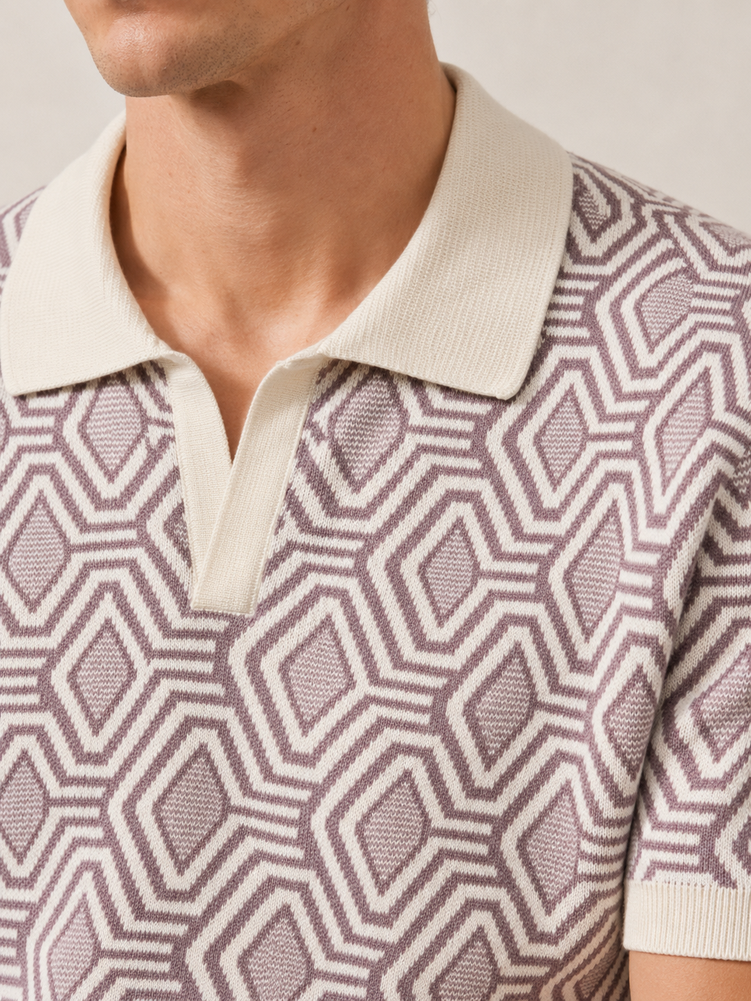 Mauve Hexa Knit Polo