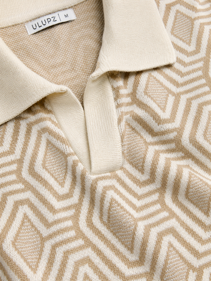 Geo Knit Polo Set