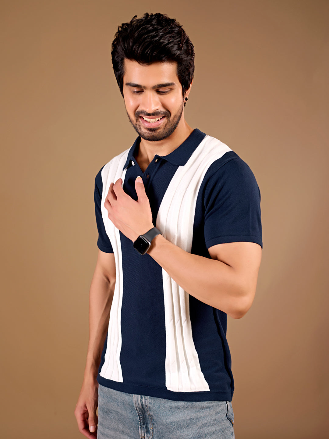 Navy Panel Polo