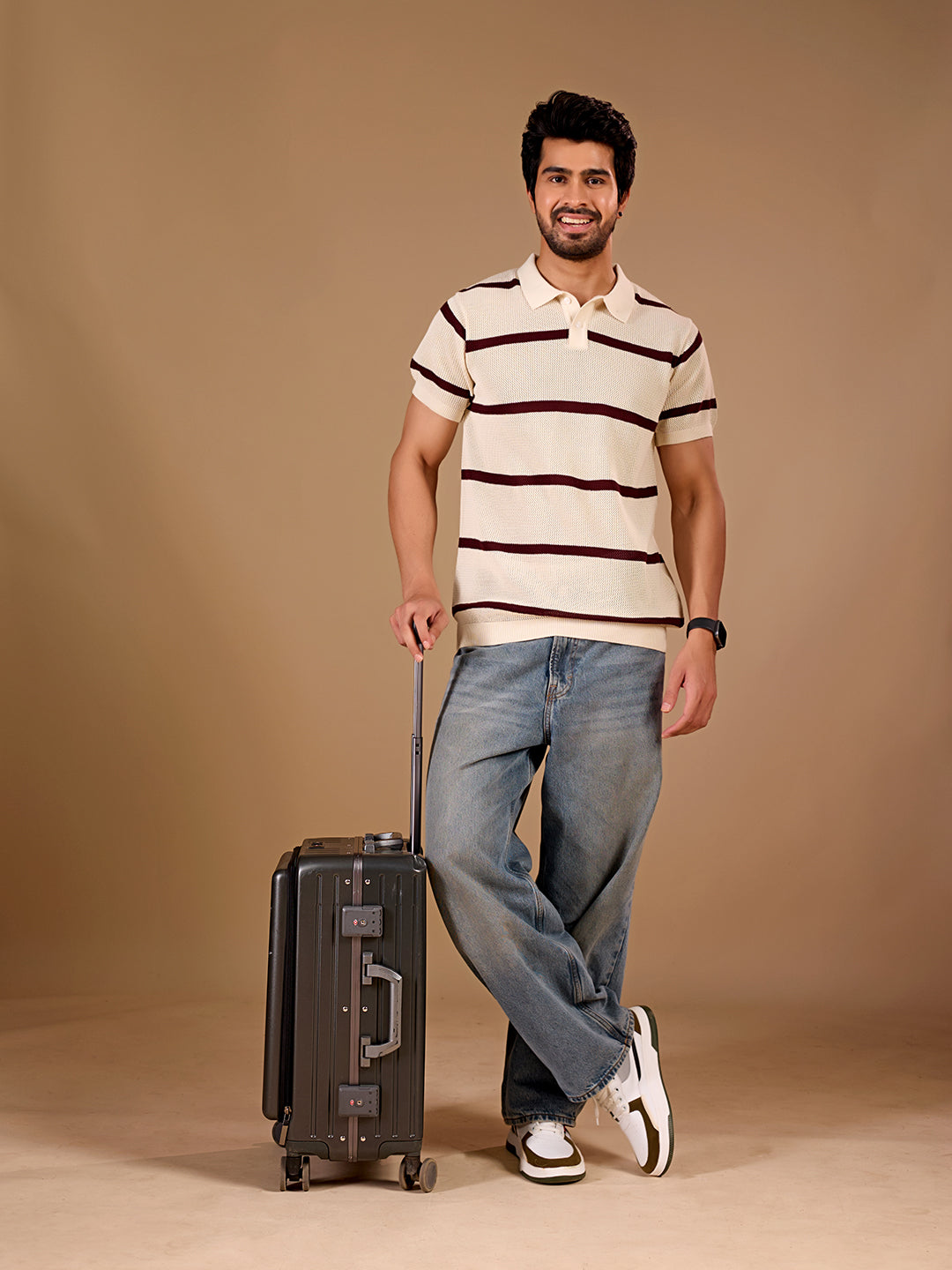 Ivory Stripe Polo