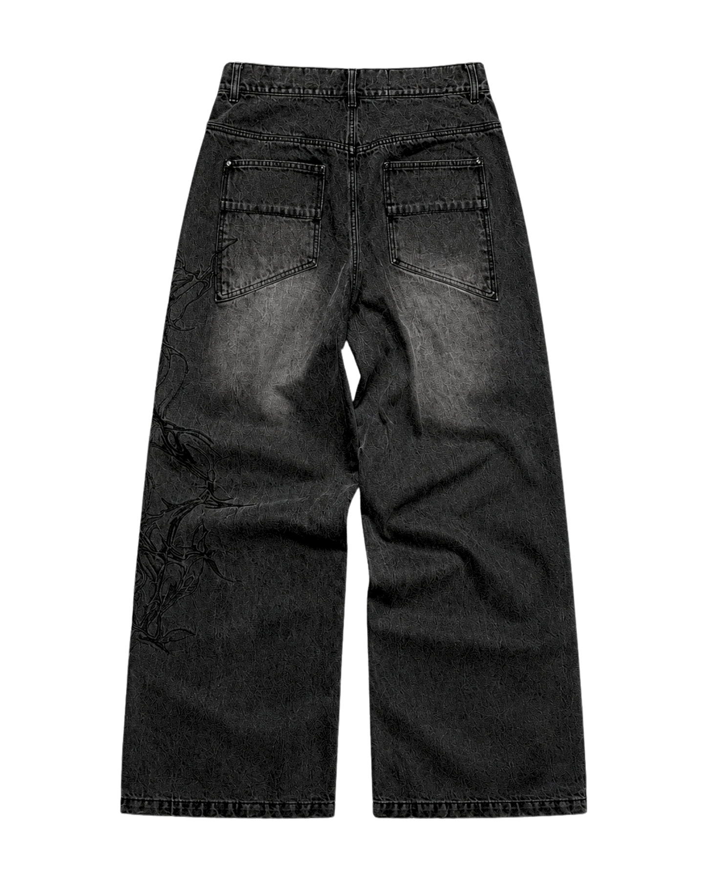 RAVEN EMBROIDERED WASHED DENIMS