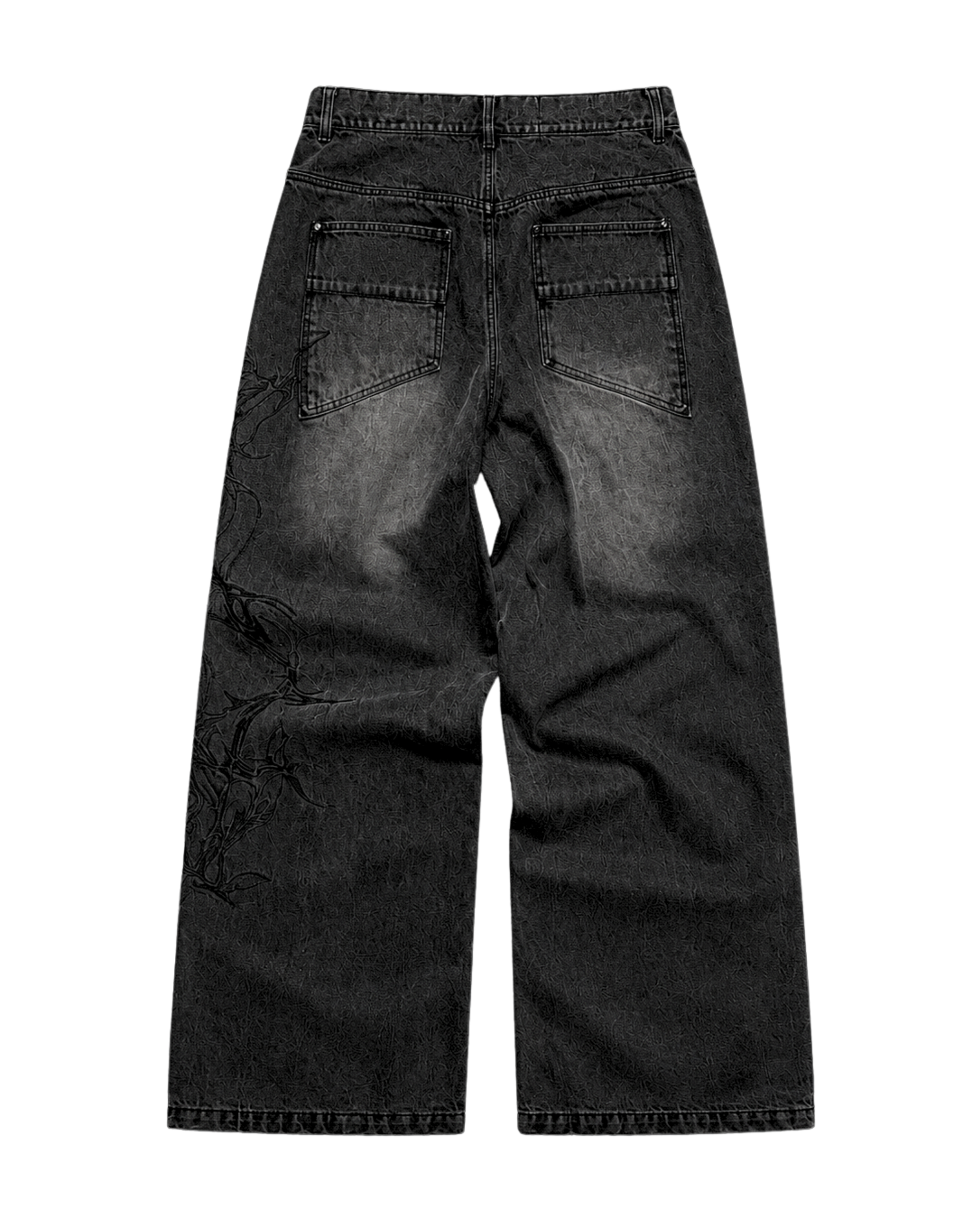 RAVEN EMBROIDERED WASHED DENIMS