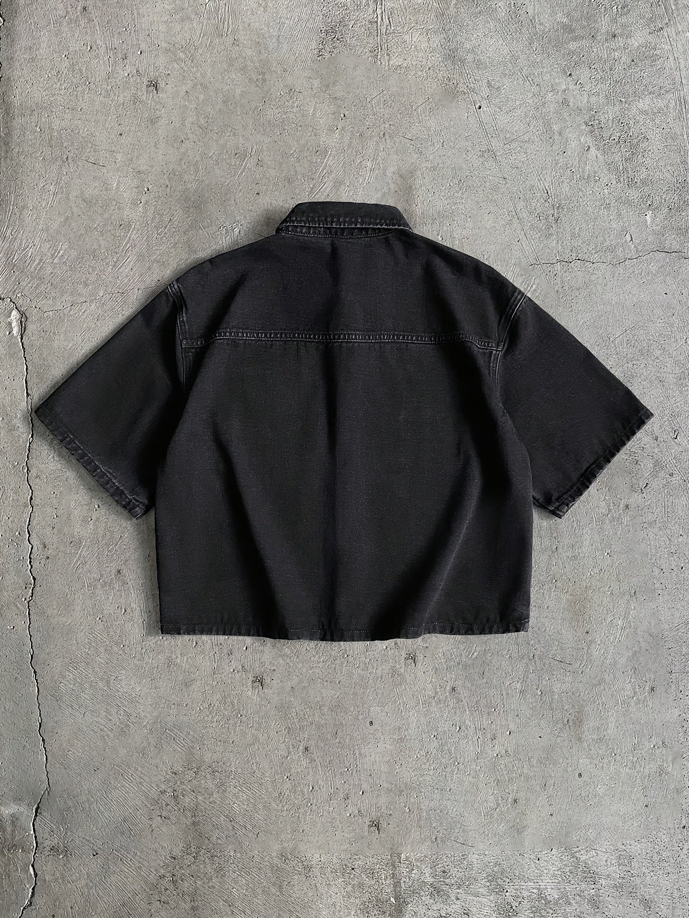 Men's Denim Shirt with Letter Print, Black, Suitable for Dates, Outings, and Festivals, Spring/Summer