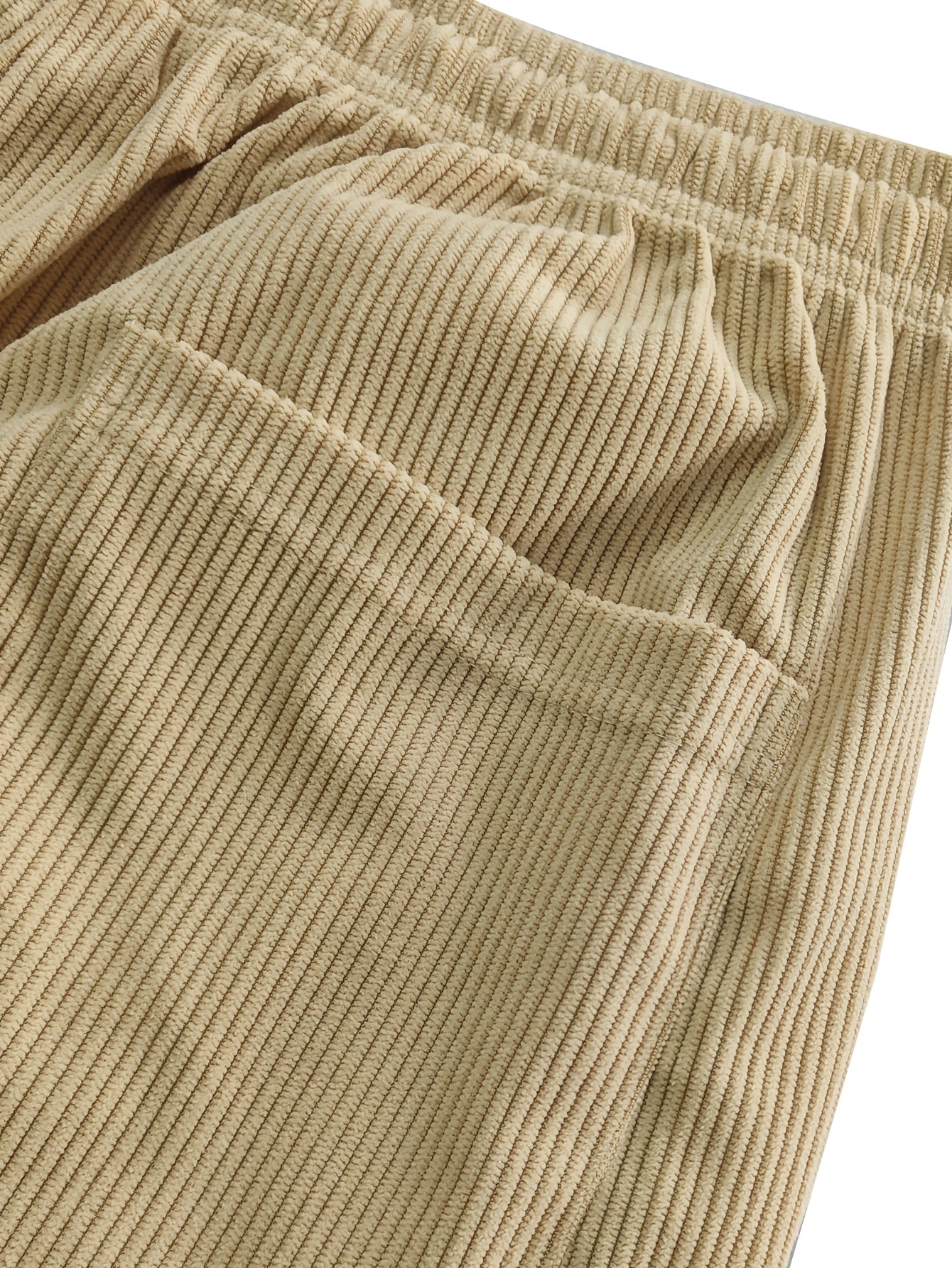 Men'S Corduroy Straight-Leg Long Pants with Drawstring Elastic Waist for Spring And Autumn, Casual And Sporty Pants for Daily Wear, Leisure, And Hiking