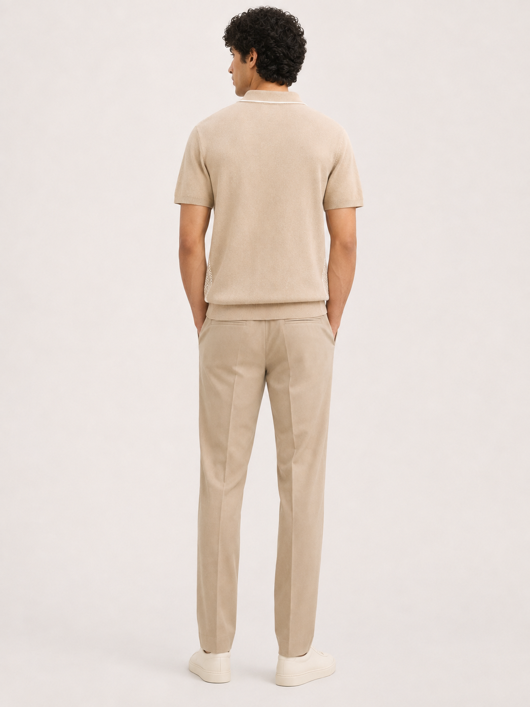Sandstone Textured Knit Polo