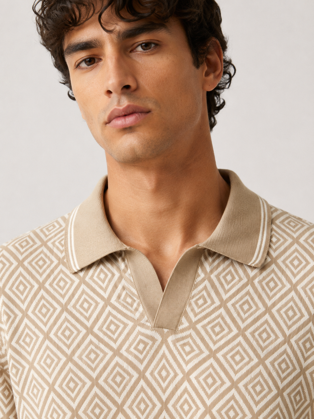Geometric Knit Polo