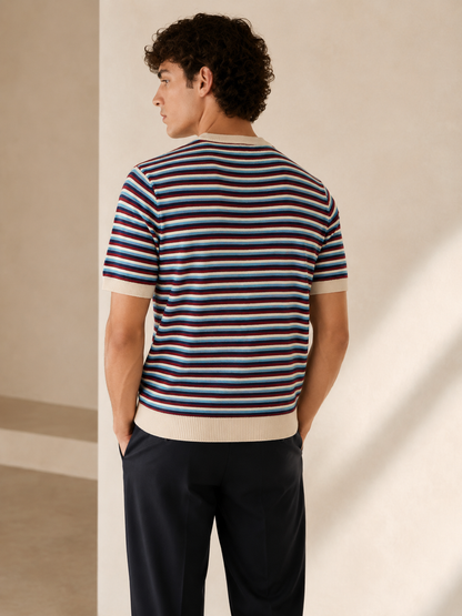 Retro Stripe Knit T-Shirt