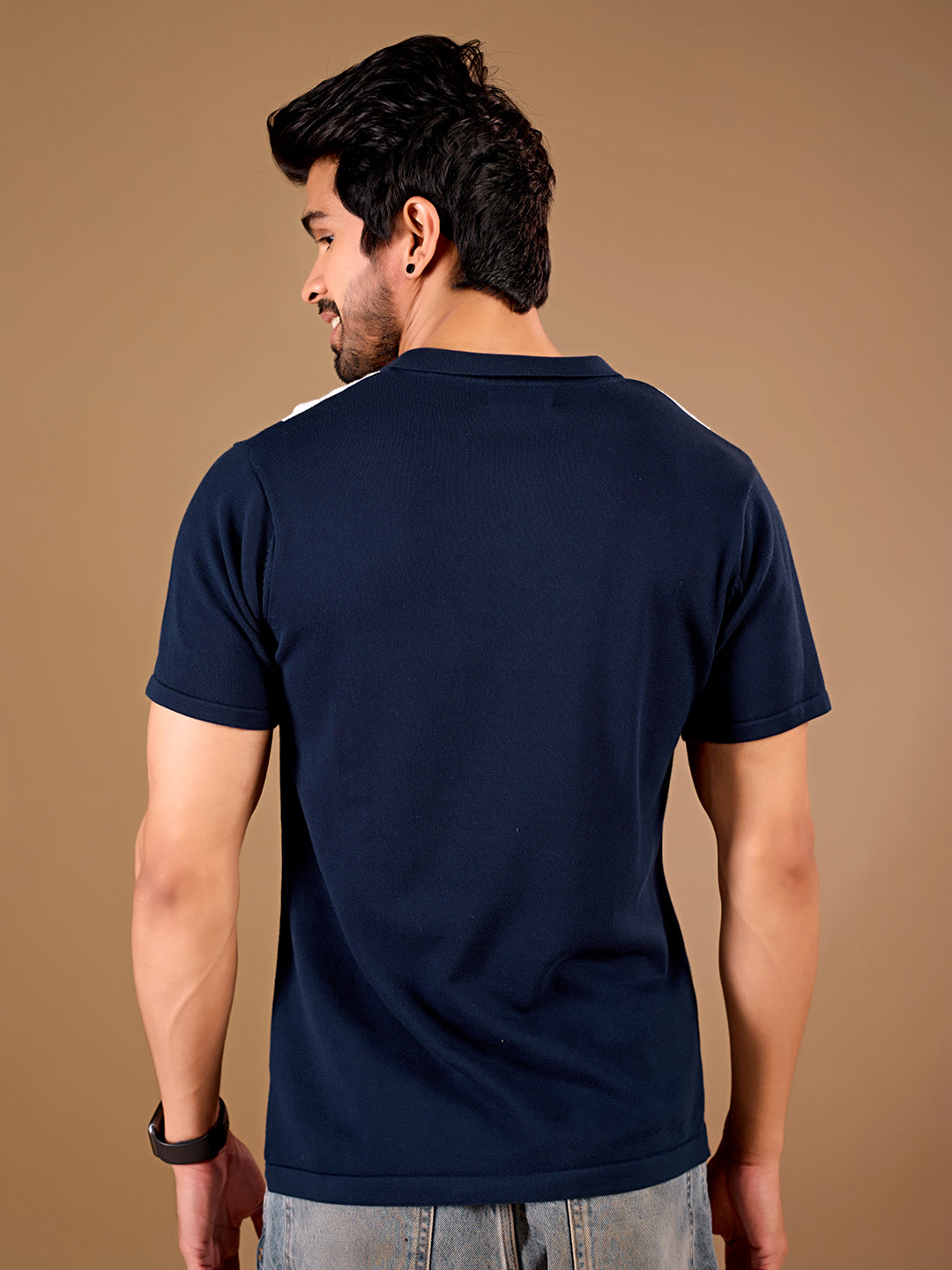 Navy Panel Polo