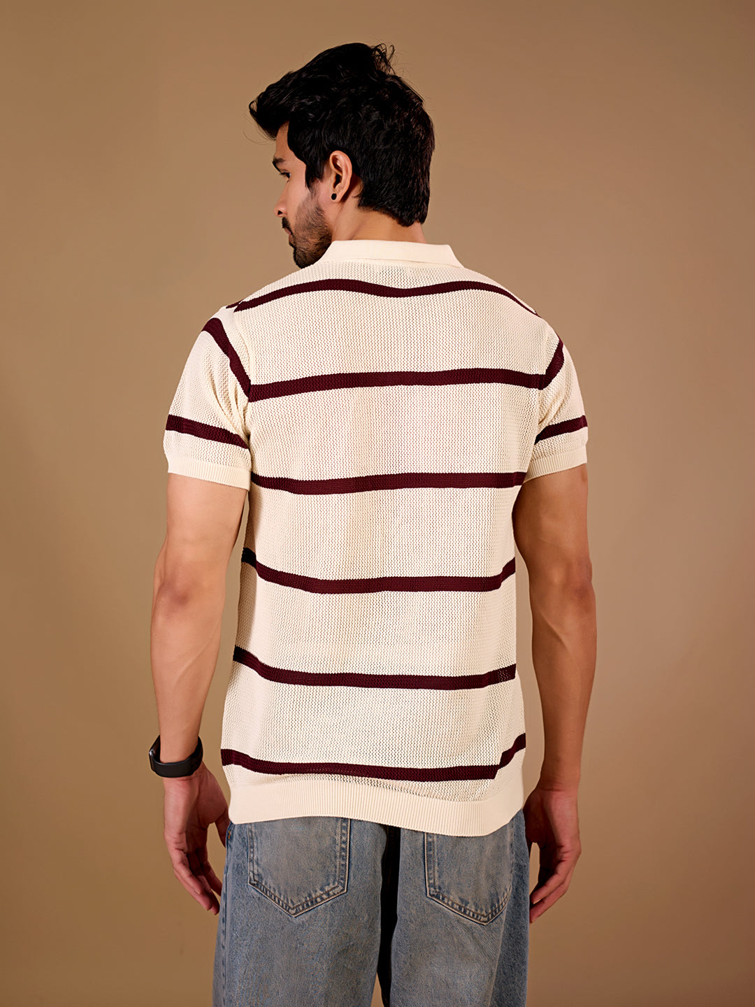 Ivory Stripe Polo