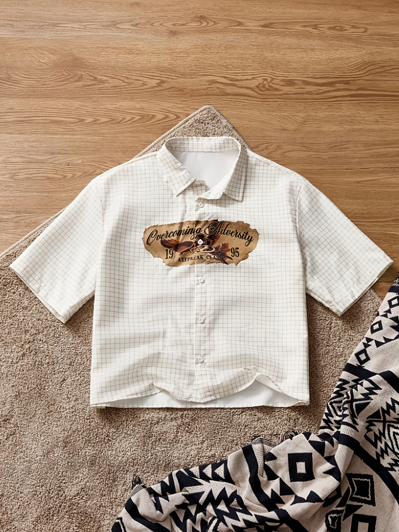 Men's Short Sleeve Shirt, Casual Loose Fashion Summer New with Creative Print Pattern, Men's Top