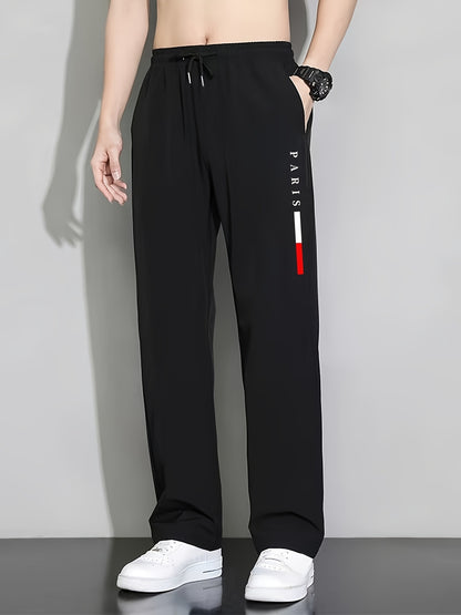 1pc Summer Quick-Dry Athletic Outdoor Casual Straight Print Long Pants