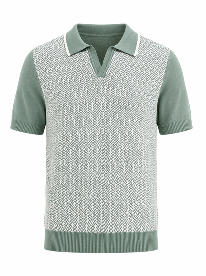 Sage Textured Knit Polo