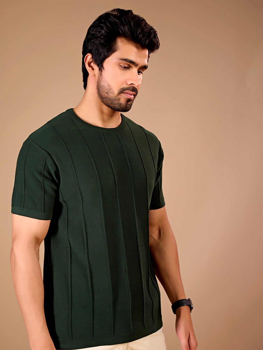 Forest Ribbed Knit Tee