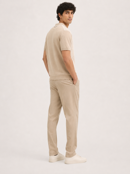 Sandstone Textured Knit Polo