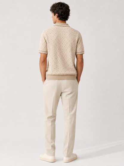 Geometric Knit Polo