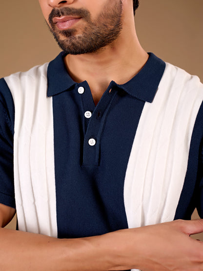 Navy Panel Polo