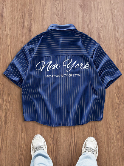 [Lightweight | Striped] Lightweight Striped Shirt | Short Sleeve, Smooth Fabric, Casual Wear