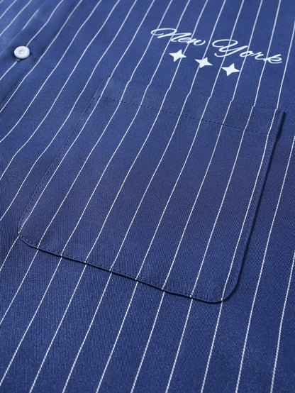 [Lightweight | Striped] Lightweight Striped Shirt | Short Sleeve, Smooth Fabric, Casual Wear