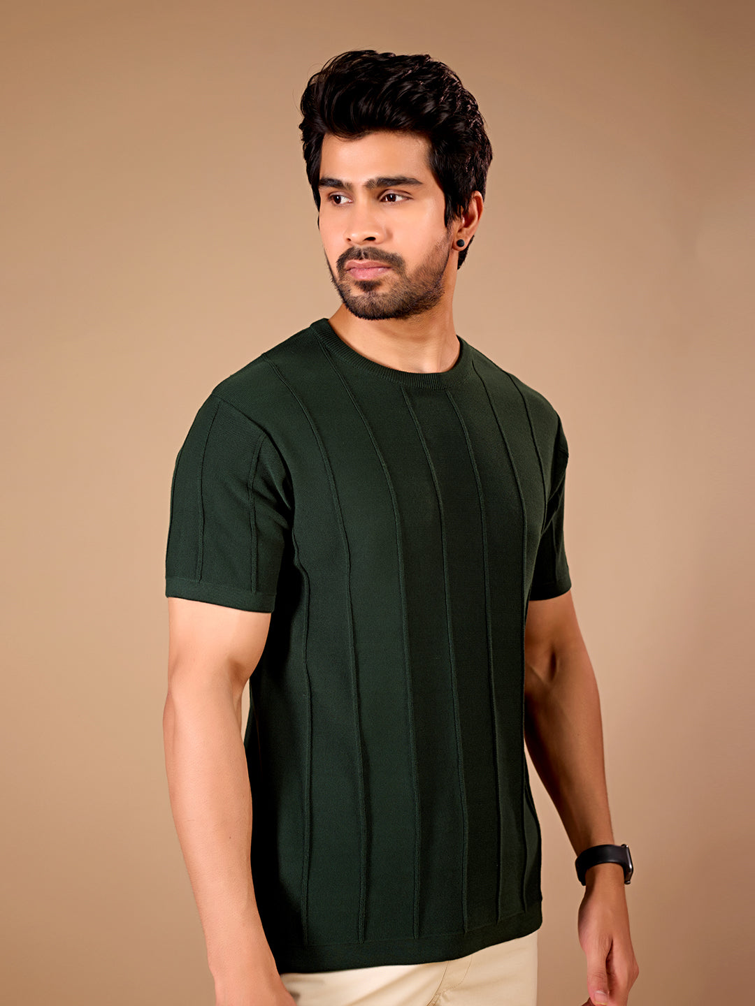 Forest Ribbed Knit Tee
