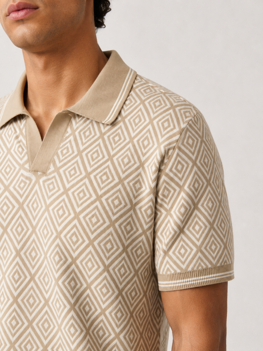 Geometric Knit Polo