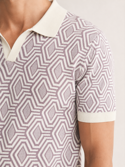 Mauve Hexa Knit Polo