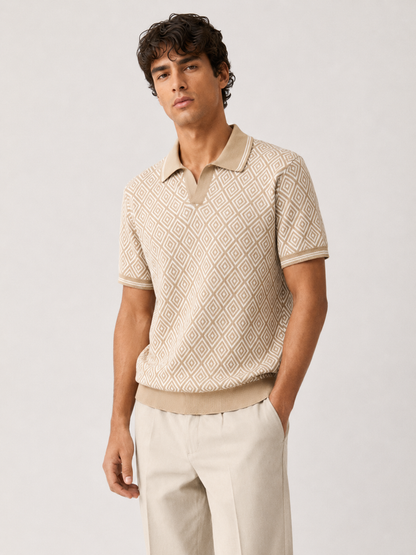 Geometric Knit Polo
