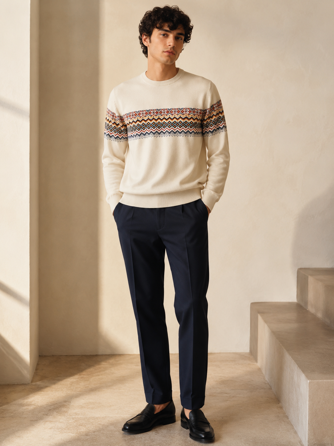 Nordic Pattern Knit Sweater