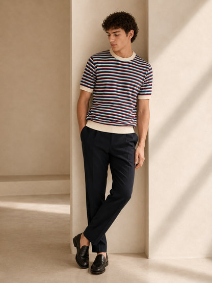 Retro Stripe Knit T-Shirt