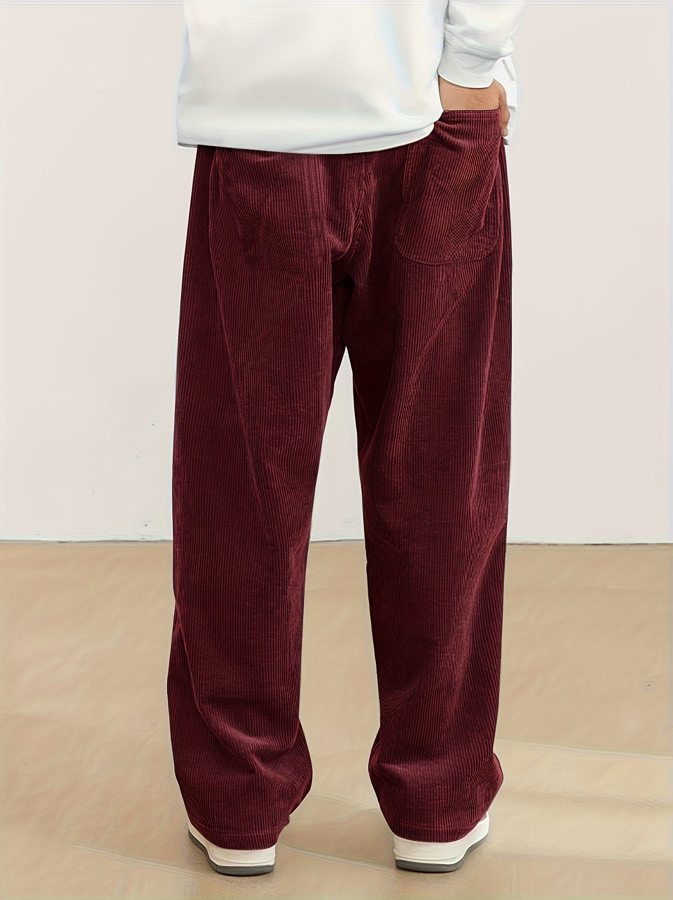 Men's Breathable Straight-Leg Casual Pants, New Spring/Autumn Style with Drawstring Waist and Draped Fit, Trendy Athletic Straight-Leg Trousers for Summer, Featuring Back Pockets for Convenient Storage
